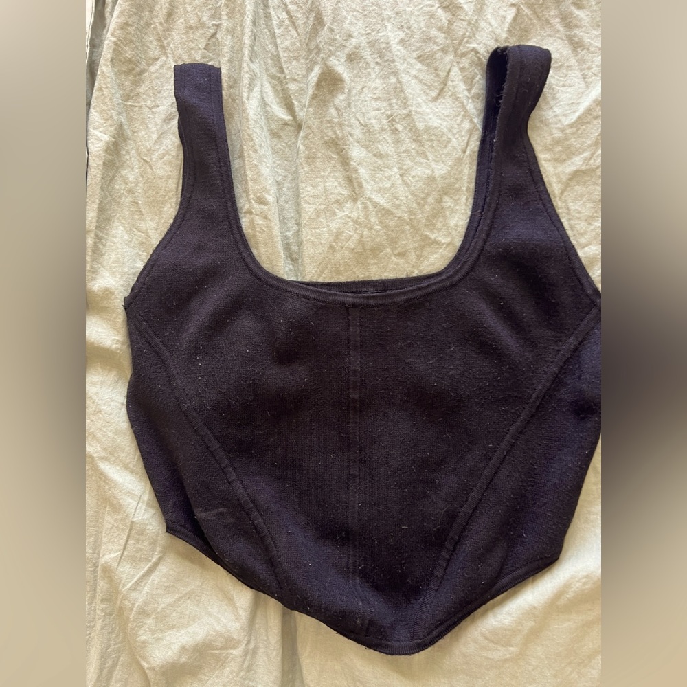 Black woven crop top - XS